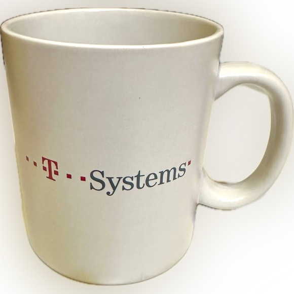 T-Systems Other - T-SYSTEMS COMPANY LOGO COFFEE COCOA SOUP MUG CUP COLLECTIBLE CERAMIC COLLECTIBLE